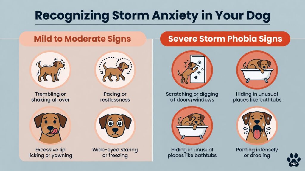 Signs and Symptoms of Storm Anxiety in Dogs