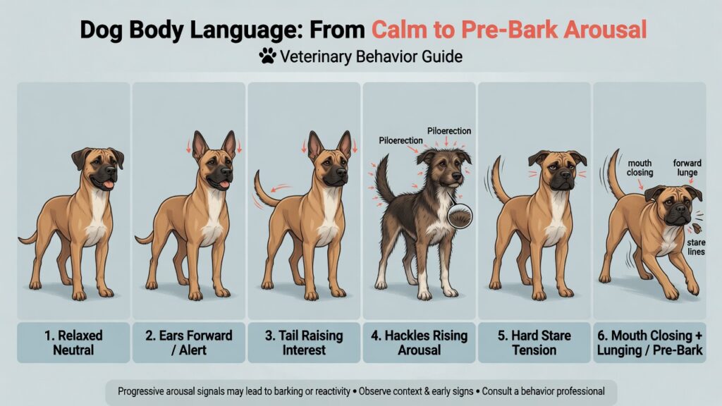 Dog body language signals before barking