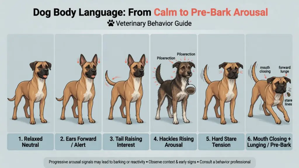 Dog body language signals before barking