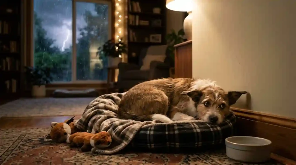 Anxious Dog During Storm