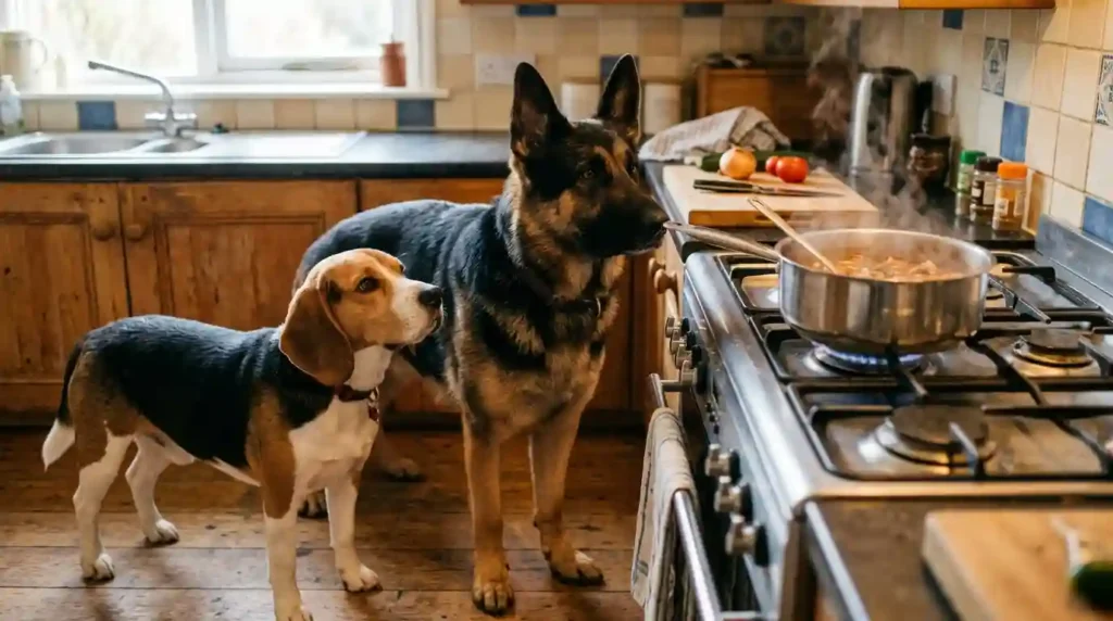Certain breeds are genetically predisposed to vocal responses around food preparation