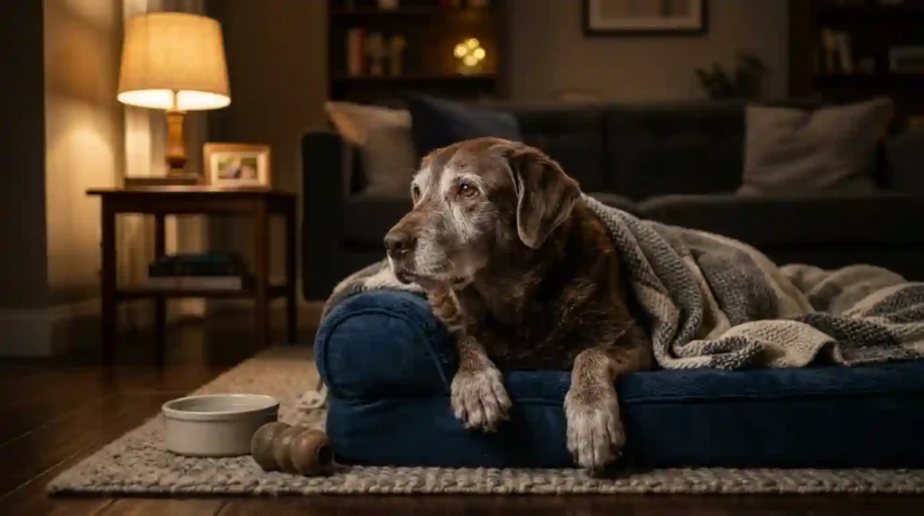 senior dog barking