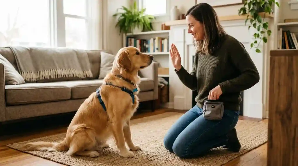 training a calm adult dog