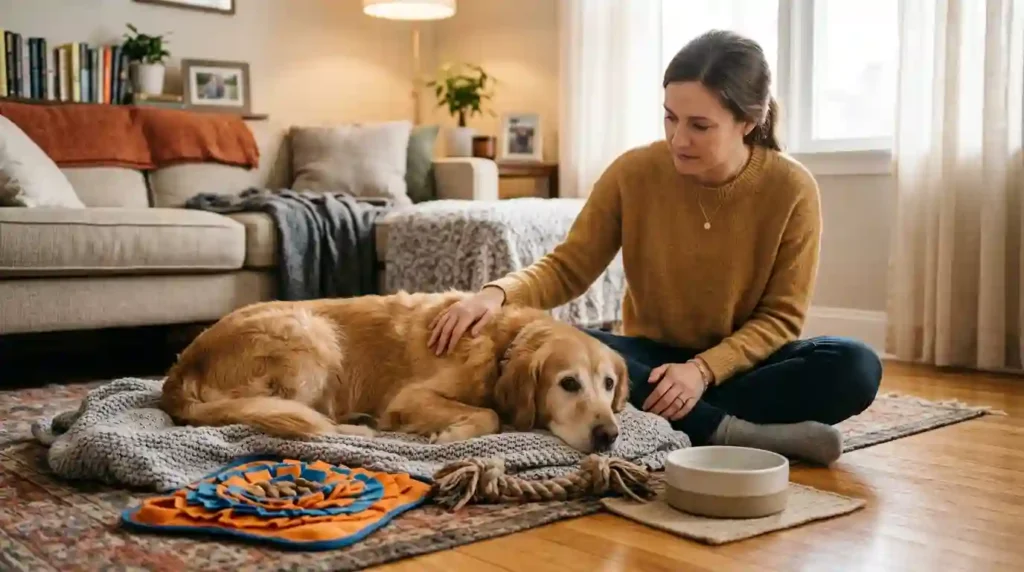 Comforting a Grieving Dog