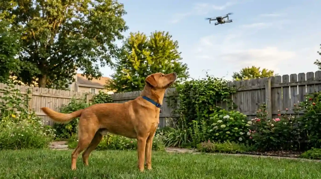 Dog Noticing a Drone
