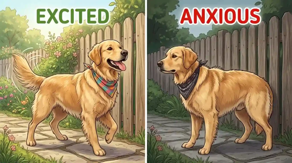 Dog facial expressions and body