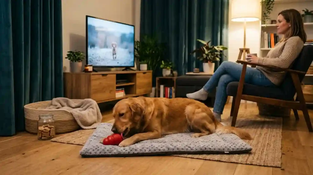 Dog playing with toy