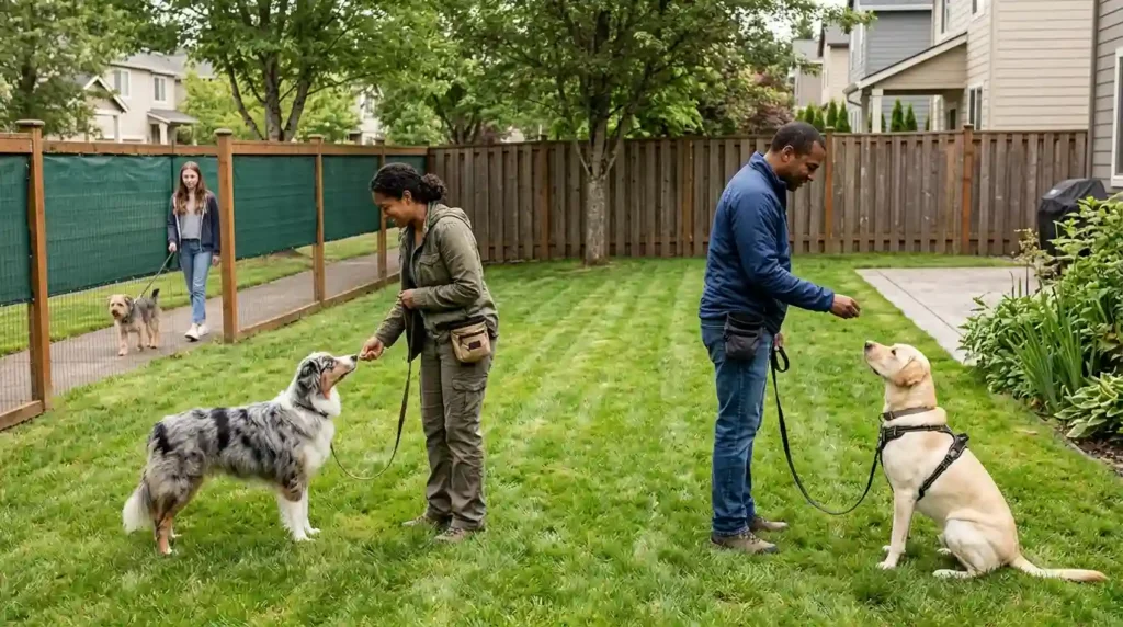 Dogs rewarded  or looking away
