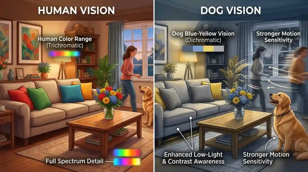 comparing human vision and dog vision