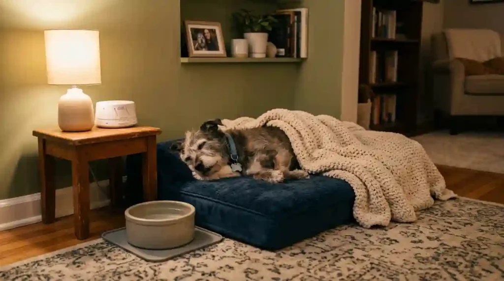 cozy senior-dog safe zone