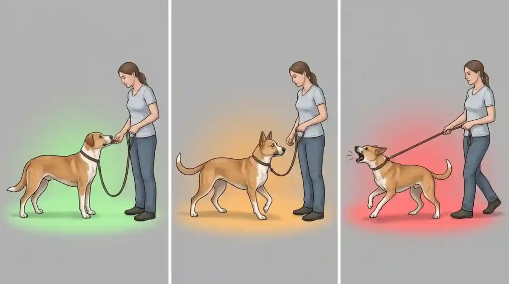 Dog behavior zones infographic