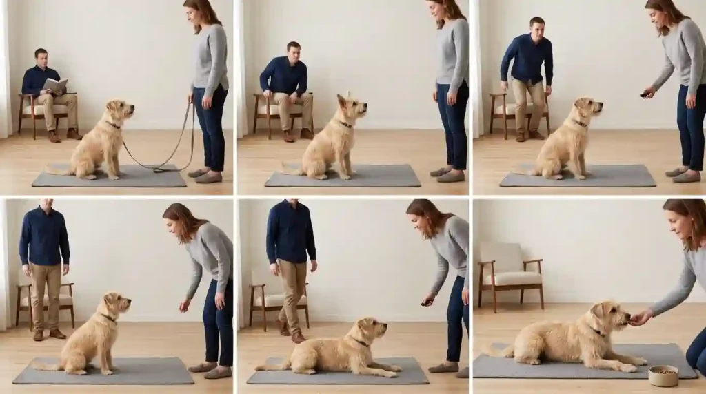 Dog training instructional infographic