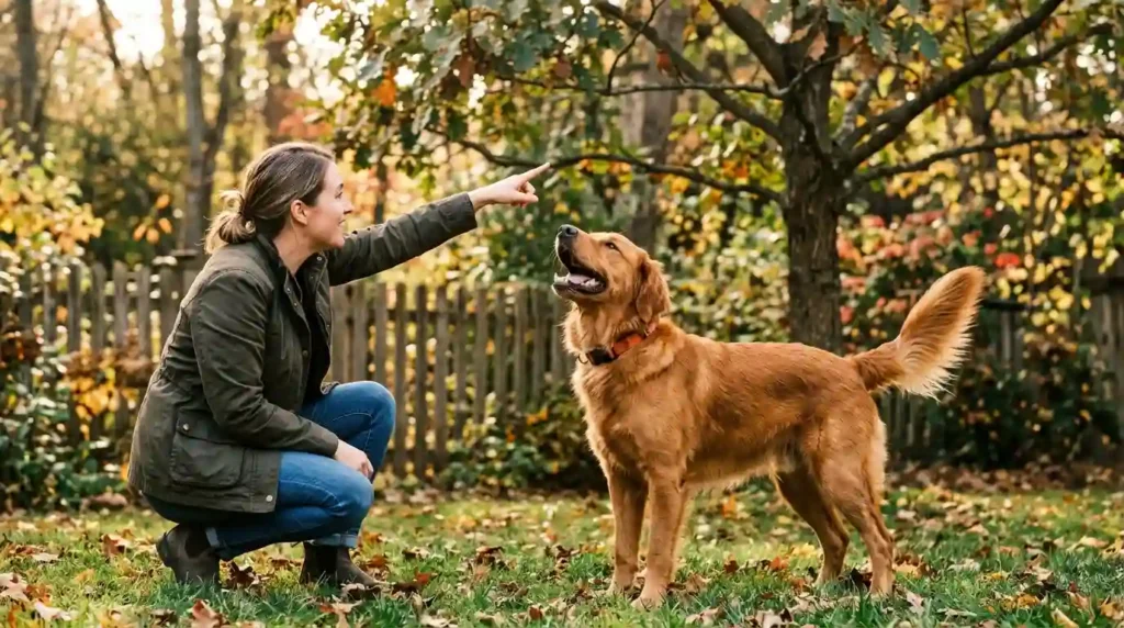 Person pointing at bird