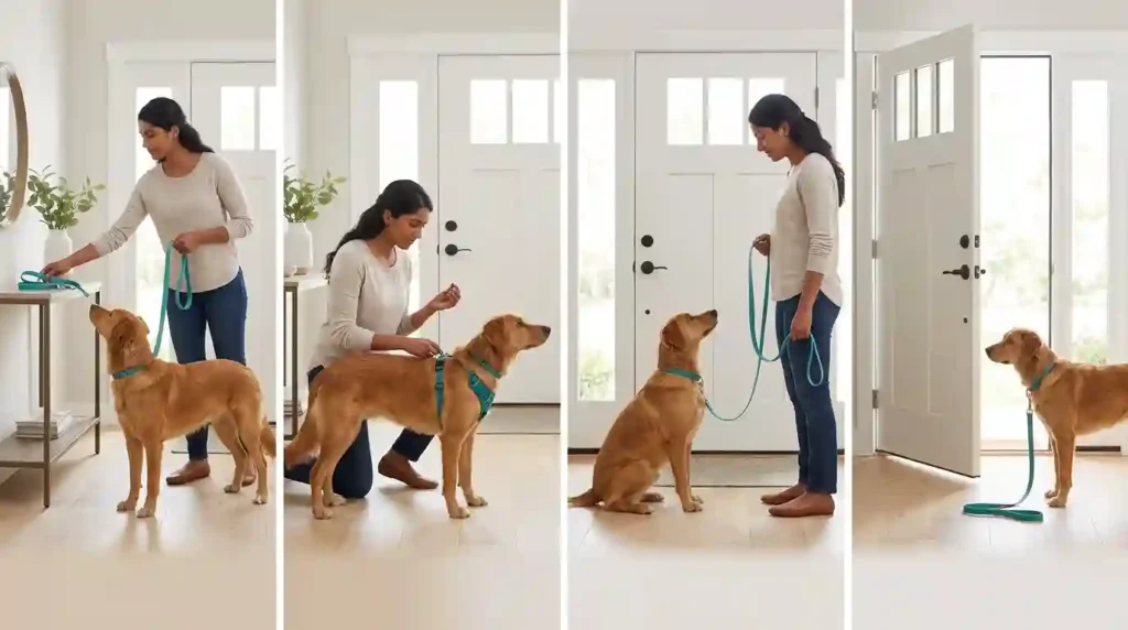 Woman and dog training