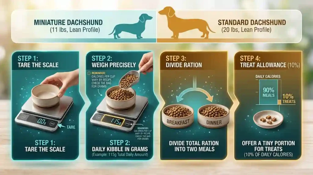 how much food should a dachshund eat
