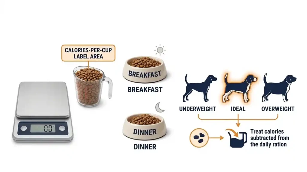 how much should a beagle eat a day
