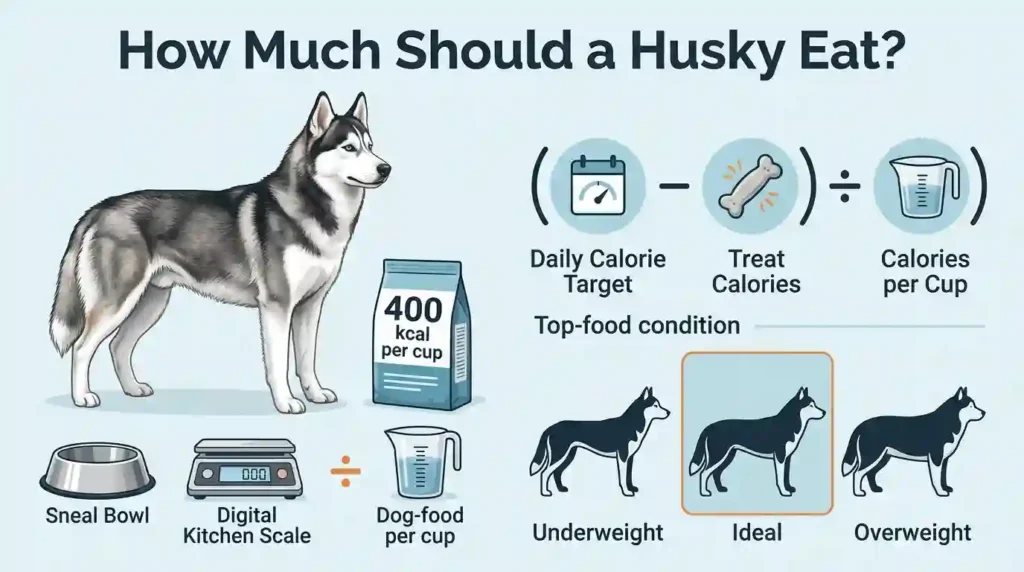 how much should a siberian husky eat
