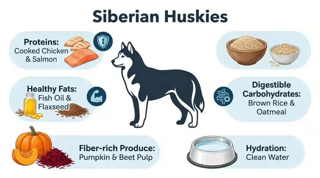 what do siberian huskies eat
