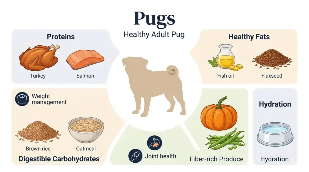 how much food should a pug eat
