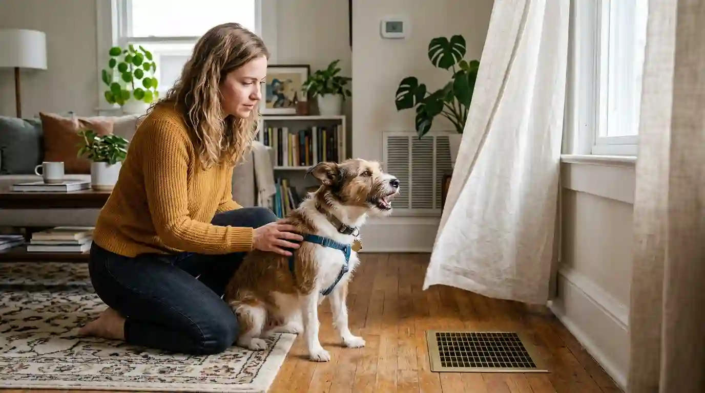 Dog Barking When the Heating or AC Turns On