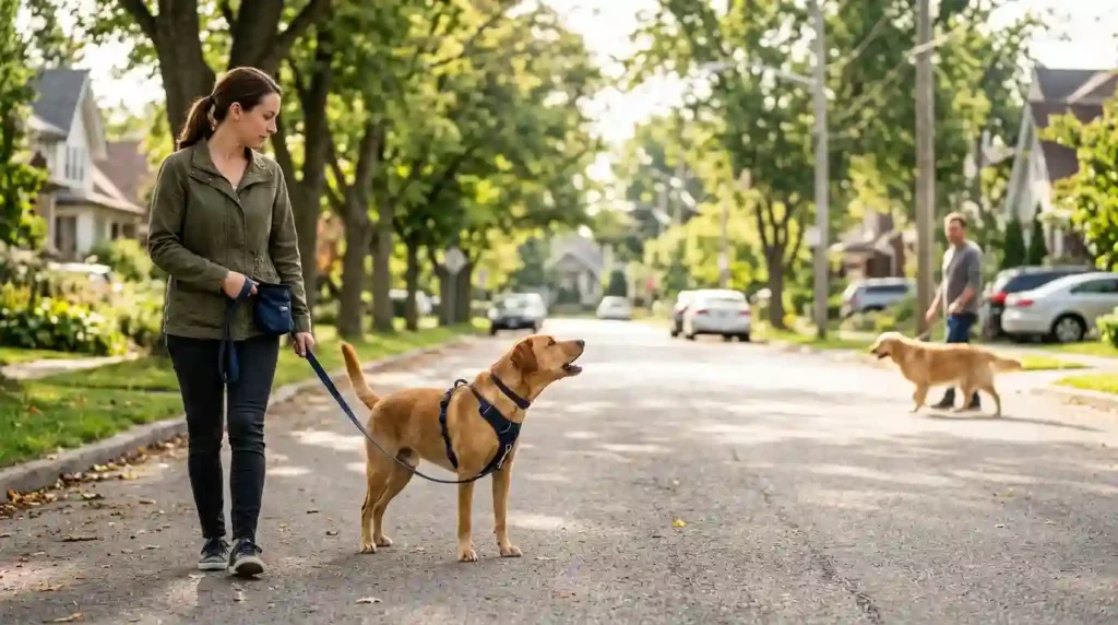 Dog Barking at Other Dogs on Leash