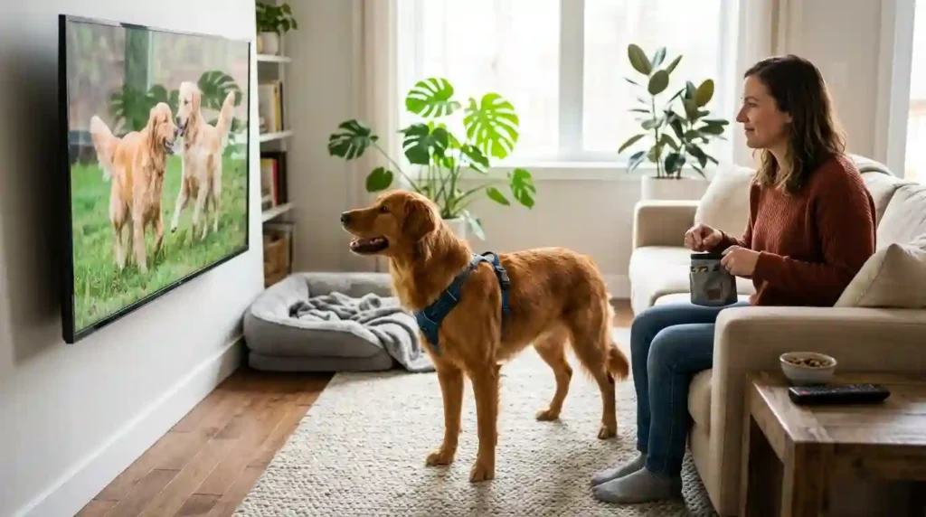Dog Barking at the Sound of Other Dogs on YouTube