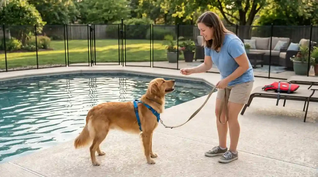Dog barking near swimming pools or water bodies
