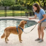 Dog barking near swimming pools or water bodies
