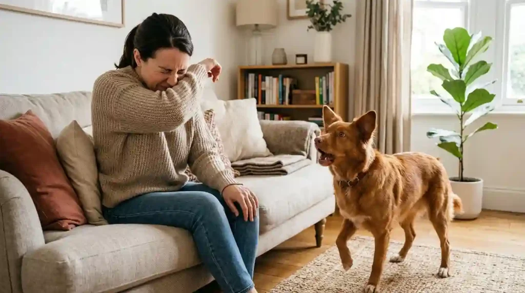 Why does my dog bark when I sneeze
