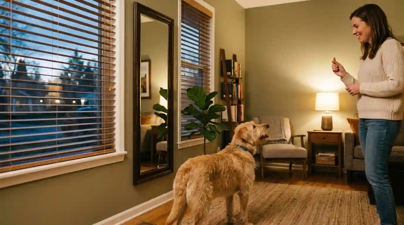 Dog Barking at Reflections