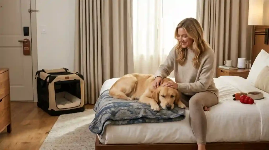 stop dog barking in a hotel room